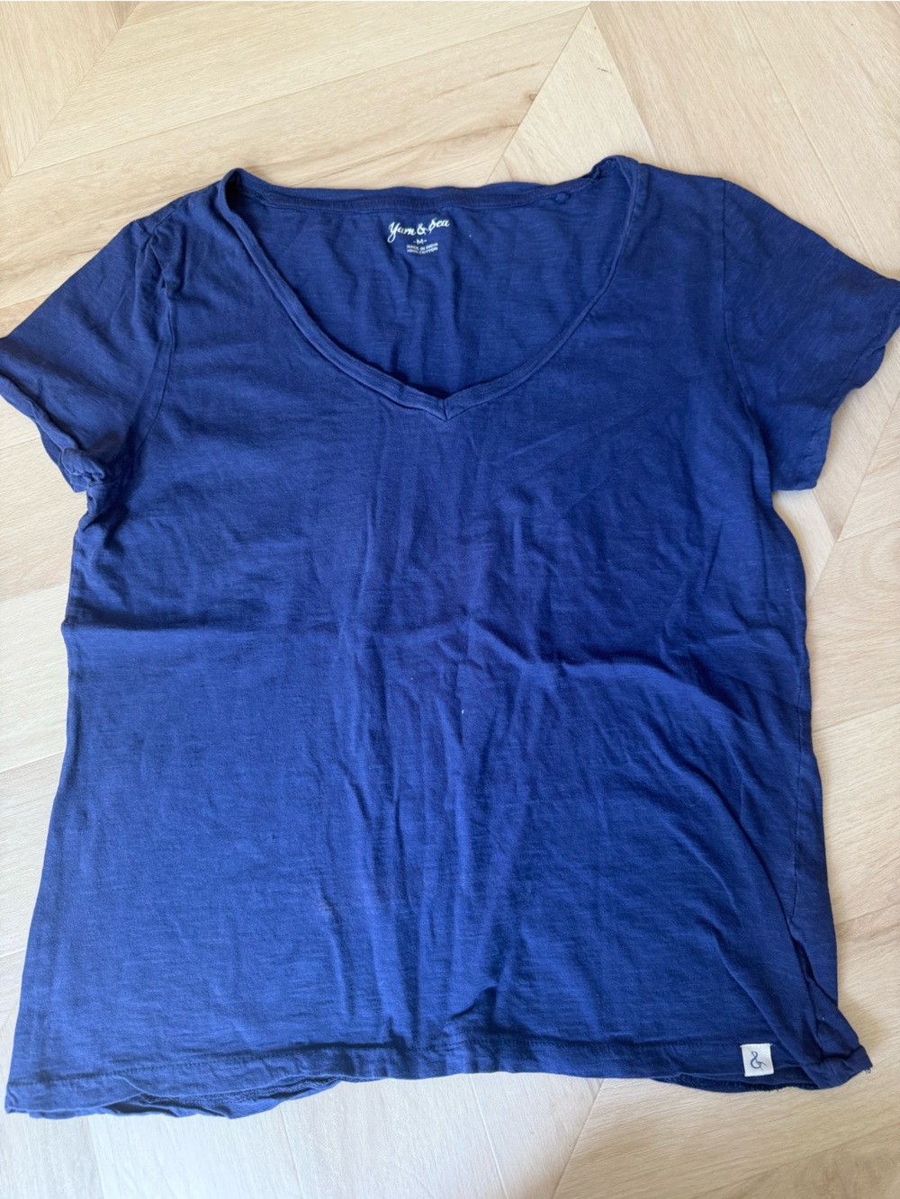 100% cotton Navy Blue Crew Neck Tee
